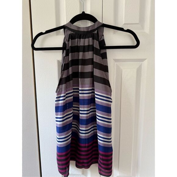 Scoop NYC XS Silk Stripe Blouse Top - Picture 4 of 4